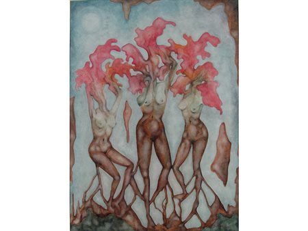 Autore non identificato (XX secolo) Metamorfosi 57x41,5 cm Acqurello su carta