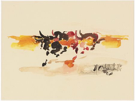 Firma illeggibile (XX secolo) Senza titolo 20x28 cm Acquarello su carta