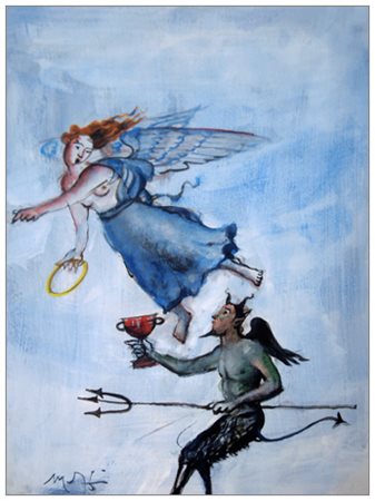 MARIO MADIAI Siena 1944 Senza titolo Tec. mista su carta 35 x 26. Firma in b....