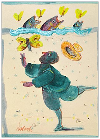 ANTONIO POSSENTI Lucca 1933 – Lucca 2016 Farfalle marine Pittura e tec. mista...