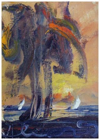 PAOLO MASSIMO ABRANS Livorno 1952 Senza titolo Olio su tavola telata 34,5 x...