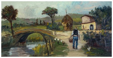 ASSUERO FOGLI Livorno 1915 – Livorno 2001 Senza titolo Olio su tavola 30 x...