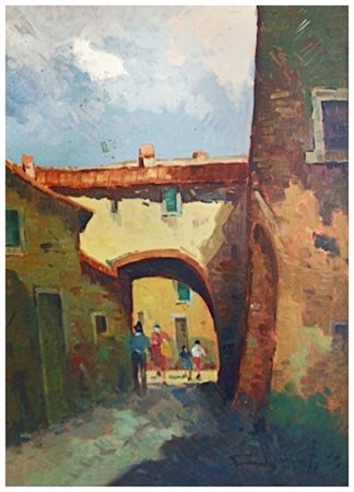 VILLY CLEMENTE Livorno 1923 – Livorno 1999 Vicolo Olio su tela 70 x 50. Firma...