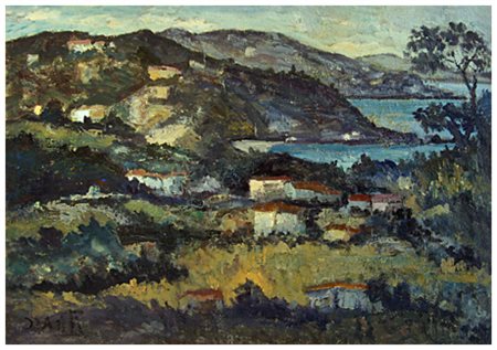 ALVARO DANTI Livorno 1911 – Livorno 1985 Senza titolo Olio su tela juta 70 x...