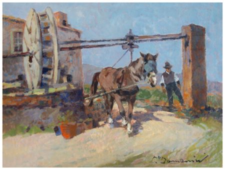 CARLO DOMENICI Livorno 1898 – Valdana di Portoferraio 1981 L’ingegno Olio su...