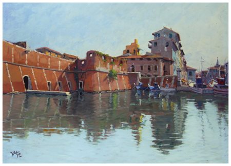 GIANCARLO LANDI (Charlie) Firenze 1937 Via San Giovanni, Livorno 2009 Olio su...