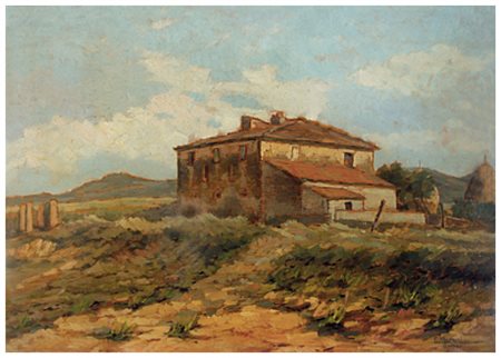 E. MORUCCI La casa del Romiti, Via delle Sorgenti, Livorno 1940 Olio su...