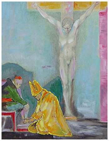 UGO ATTARDI Sori 1923 – Roma 2006 Giovanni Paolo II° lava i piedi a un...