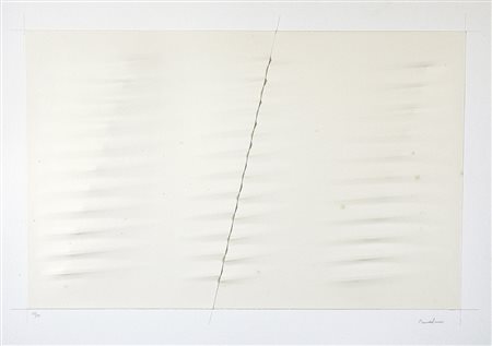 AGOSTINO BONALUMI 1935 - 2013 Bianco Multiplo, incisione a secco su carta...