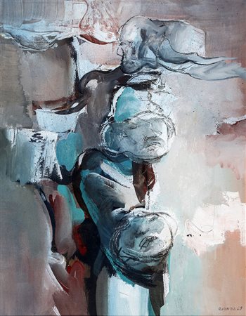 MARIO BIONDA 1913 - 1985 Messaggio dallo spazio, 1969 Caolino e olio su tela....