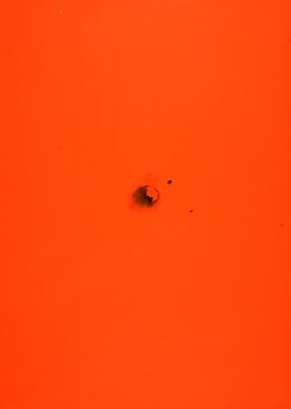 BERNARD AUBERTIN 1934 - 2015 Semema, 1990 Combustione su carta rossa...