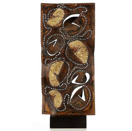 ANGELO BOZZOLA 1921 - 2010 Spazio 33, 1966 Scultura in bronzo inciso e...