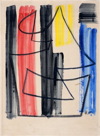 HANS RICHTER 1888 - 1976 Senza titolo, 1965 Gouache su carta, cm. 56 x 42...
