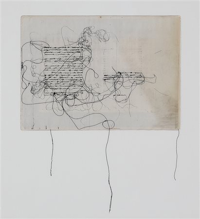 MARIA LAI 1919 - 2013 Senza titolo, 1979 Ricamo su fotocopia, cm. 21 x 30...