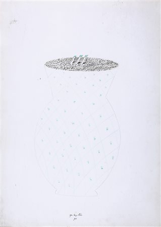 UGO LA PIETRA 1938 Senza titolo, 1991 Tecnica mista su carta, cm. 70 x 50...