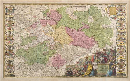 Zoolmann - HommanDucatus Electorat et Principat Ducum SaxoniaeIncisione al...