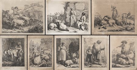 Francesco Londonio (Milano 1723 - 1783)Otto incisioni all'acquaforte intelate...