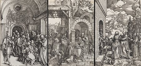 Lotto composto da tre xilografie di Albrecht Durer (Norimberga 1471-1528)...