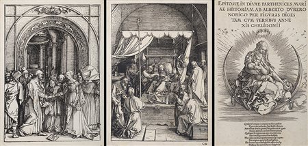 Lotto composto da tre xilografie di Albrecht Durer (Norimberga 1471-1528)...