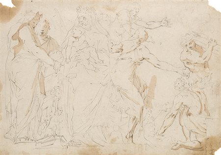 Da Polidoro da CaravaggioScena classica (recto); Bozzetto (verso)Matita nera...