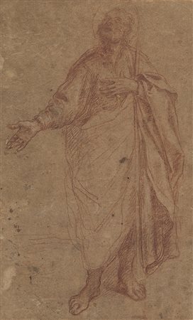 Scuola bolognese del secolo XVII Studio per San GiuseppeSanguigna su carta...