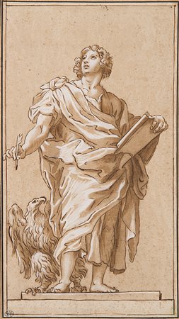 Cerchia di Carlo MarattaSan Giovanni EvangelistaPenna, inchiostro bruno,...