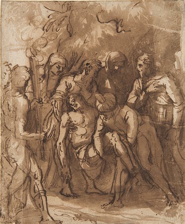 Scuola italiana del secolo XVIILa deposizionePenna, inchiostro bruno e...