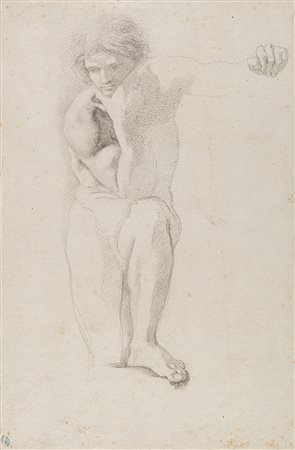 Scuola italiana del secolo XVIIIStudio per figura virileCarboncino su carta...