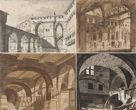 Scuola italiana della fine secolo XVIII - inizio secolo XIXGruppo di quattro...