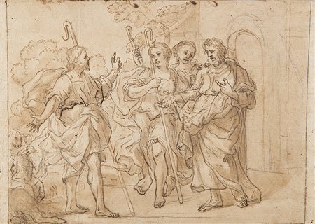 Artista romano del secolo XVIIIPastoriPenna, inchiostro e acquerello bruno su...