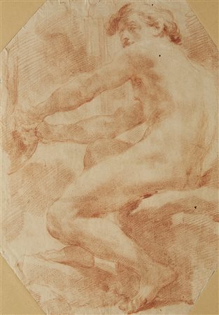 Ambito dei Gandolfi, secolo XVIIIStudio di figura maschileSanguigna su carta...