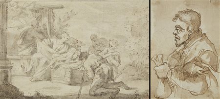 Lotto composto da due disegni:Scuola del secolo XVIII Adorazione dei...