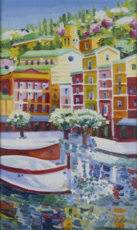 Athos Faccincani Peschiera del Garda 1951 "Scorcio di Portofino" anno 2017...