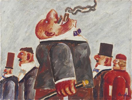 Franz Borghese Roma 1941 - 2005 olio su tela cm 30x40 firmato in basso a...