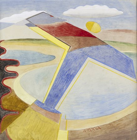 Giulio D' Anna Villarosa 1908 – Messina 1978 "Aereo Caproni in navigazione"...