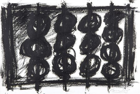 Jannis Kounellis Pireo 1936 – Roma 2017 " Senza titolo" catrame su carta anno...