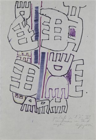 Giuseppe Capogrossi Roma 1900 – 1972 pennarello su carta japan cm 33x23,3...