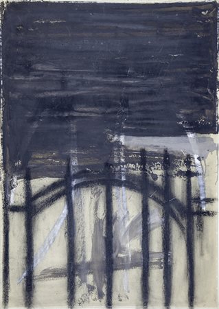 Piero Pizzi Cannella Rocca di Papa 1955 tecnica mista su cartoncino anno 1988...