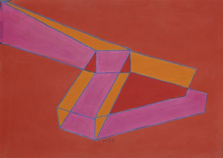 Achille Perilli Roma 1927 "Colpo grosso" tecnica mista su tela anno 1969 cm...