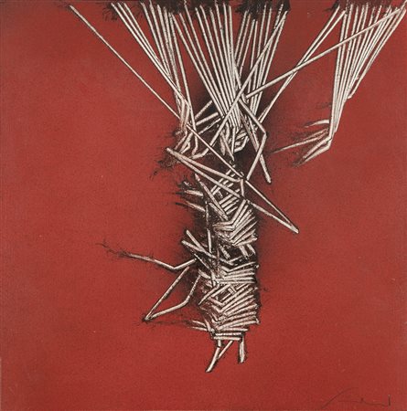 Emilio Scanavino Genova 1922 – Milano 1986 "Il nodo" olio su tela anno 1979...