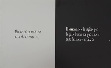 Joseph Kosuth Ohio 1945 "Mens agitat molem" tecnica mista su alluminio anno...