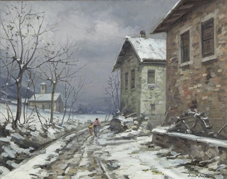 Dino Decca 1935 - 1999 "Inverso verso Caino" olio su tela cm 40x50 firmato in...