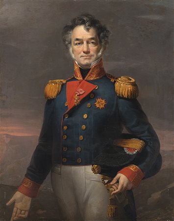 Maestro dell'inizio del secolo XIX "Ritratto in alta uniforme di ufficiale...