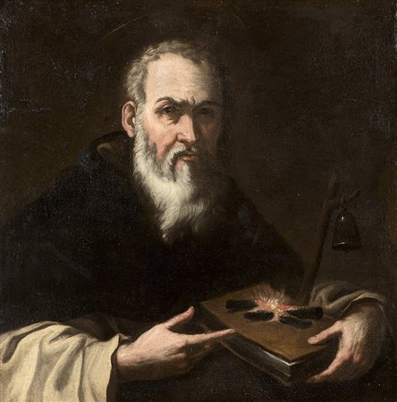 Scuola del secolo XVIISant'Antonio AbateOlio su tela cm 77x73,5In cornice...