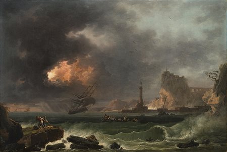 Francesco Fidanza (Roma(?) 1747 - Milano 1819)TempestaOlio su tela cm...