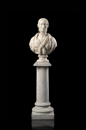 Scultore dell'inizio del secolo XIX "Mezzobusto di gentildonna" scultura in...