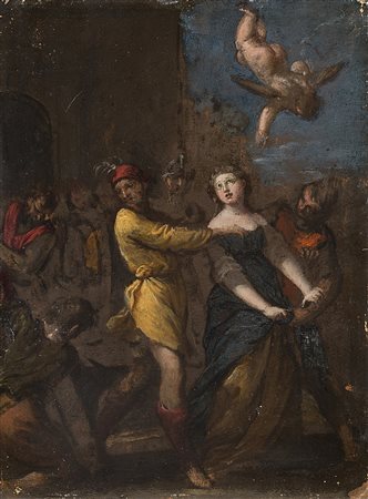 Maestro emiliano del secolo XVIIMartirio di una santaOlio su rame cm 24x18In...