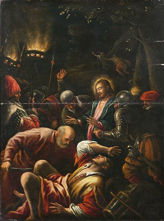 Seguace di Francesco BassanoCattura di CristoOlio su tavola cm 40x30,5In...