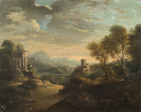 Maestro italiano della fine del secolo XVIIIPaesaggio con architetture e...