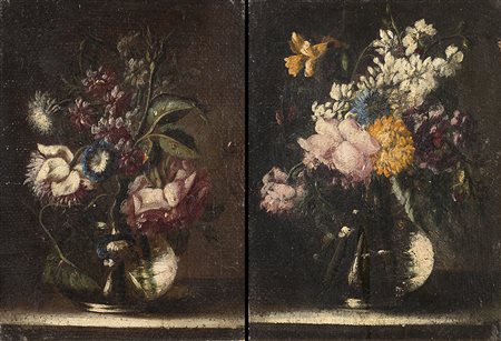 Ignoto del secolo XVIIVaso con fiori bianchi, gialli e rosaOlio su tela...